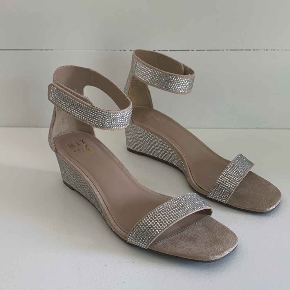 Mix No.6 nude microsuede dress shoes